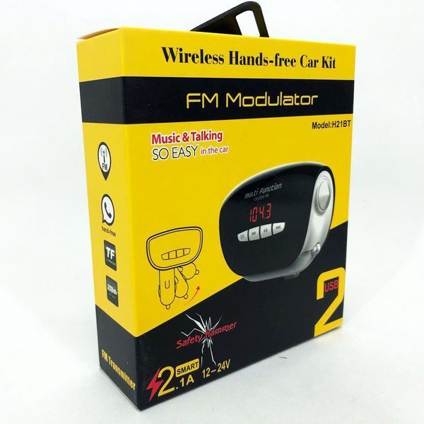Автомобільний Трансмітер FM модулятор MOD, Usb трансмітер, FM модулятор з акумулятором. H21 BT 00016763 фото