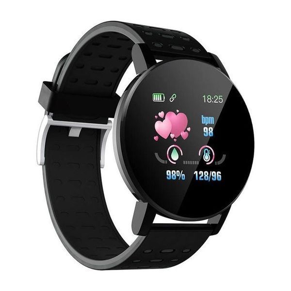 Фитнес трекер умные смарт часы UWatch 119 Plus с шагомером. Цвет: черный 00022445 фото