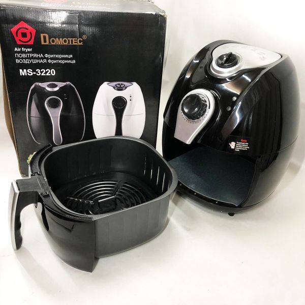 Аерофритниця Мультипіч Аерогриль Domotec MS-3220 1300W 4,5 л Безмасляна з Таймером. Колір: чорний 00019060 фото