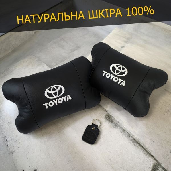 Подушки на подголовник Toyota 2шт, Набор подушек в авто Тойота, Автомобильная подушка Тойота 00017027 фото