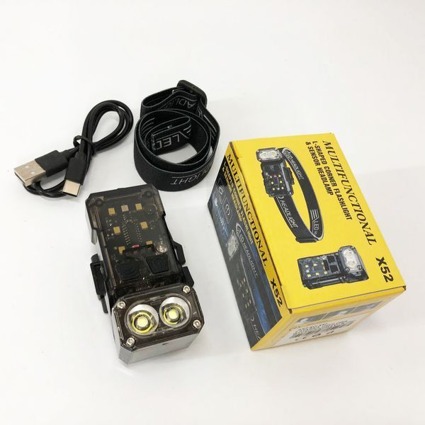 Ліхтар налобний X52, 2LED+6SMD RGB, Ліхтар на голову для бігу, Ліхтар на голову для риболовлі 00023073 фото