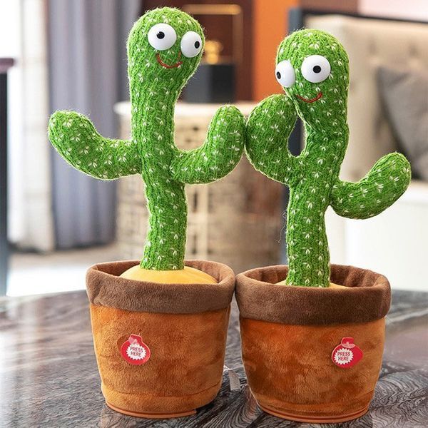 Танцюючий кактус співаючий 120 пісень з підсвічуванням Dancing Cactus TikTok іграшка Повторюшка кактус 00015819 фото