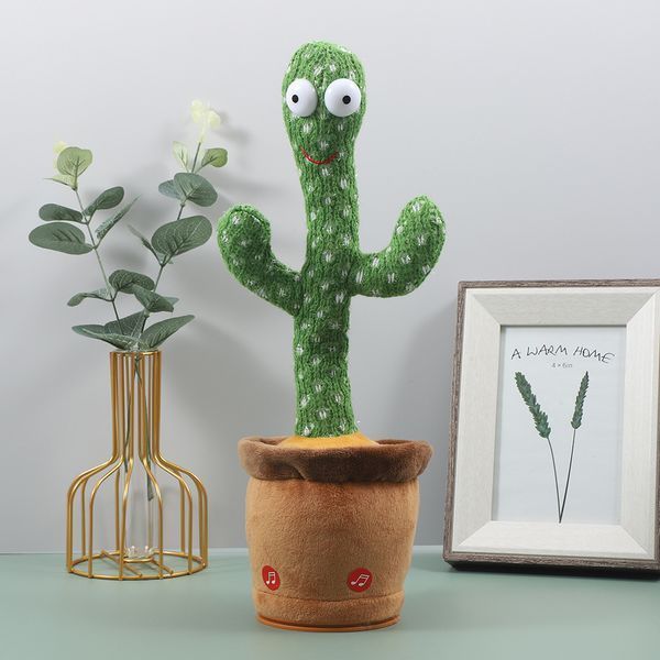 Танцюючий кактус співаючий 120 пісень з підсвічуванням Dancing Cactus TikTok іграшка Повторюшка кактус 00015819 фото
