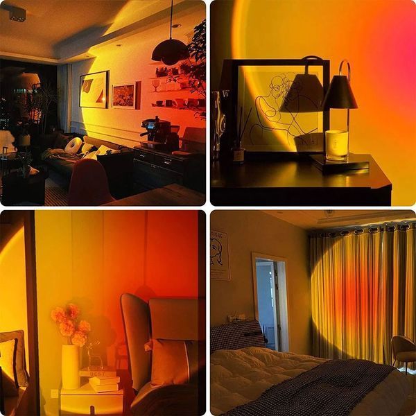 Лампа Атмосферна Проекційний Світильник ЗАМОВЛЕННЯ Atmosphere Sunset Lamp ефект веселки, Лампа ефект сонця 00022857 фото