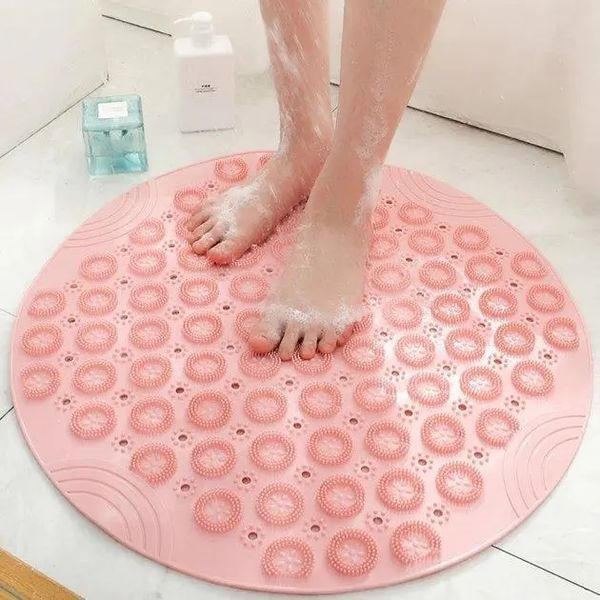 Круглый нескользящий коврик для душа Massage Foot Rad со щеткой для стоп 00013856 фото