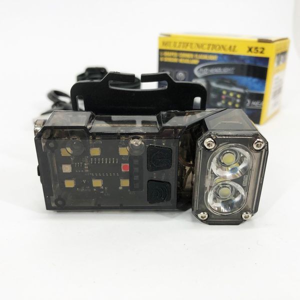Ліхтар налобний X52, 2LED+6SMD RGB, Ліхтар на голову для бігу, Ліхтар на голову для риболовлі 00023073 фото