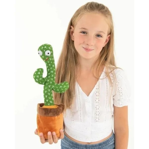 Танцюючий кактус співаючий 120 пісень з підсвічуванням Dancing Cactus TikTok іграшка Повторюшка кактус 00015819 фото