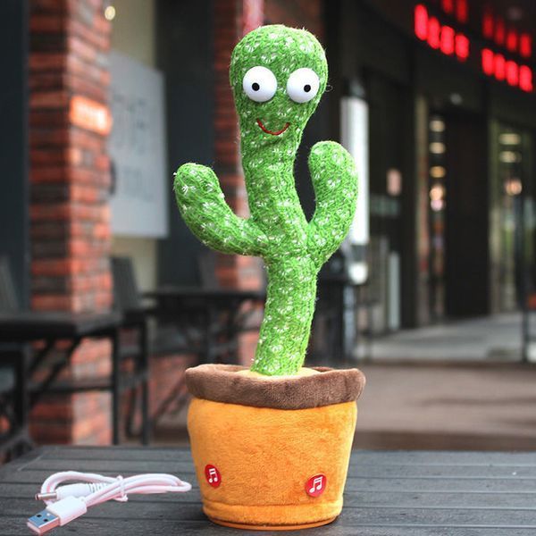 Танцюючий кактус співаючий 120 пісень з підсвічуванням Dancing Cactus TikTok іграшка Повторюшка кактус 00015819 фото
