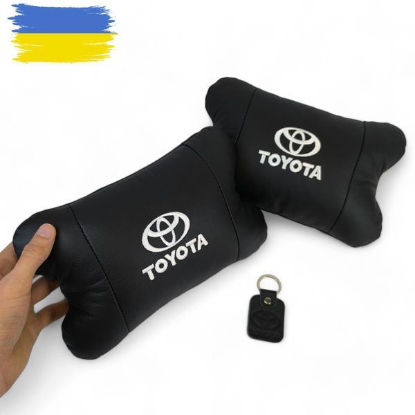 Подушки на подголовник Toyota 2шт, Набор подушек в авто Тойота, Автомобильная подушка Тойота 00017027 фото