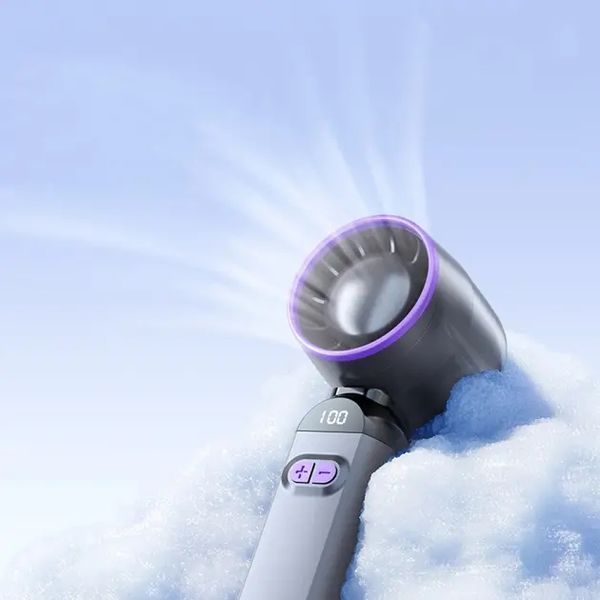 Вентилятор портативный настольный ручной Handheld fan LY-937 со встроенным аккумулятором и с цифровым дисплеем, 5 скоростей 00018525 фото