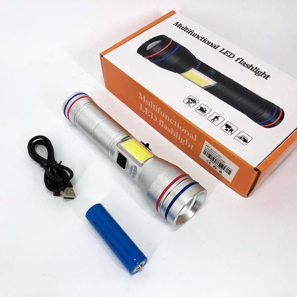 Фонарь PLD-231 WHITE LASER LED PM10-TG+COB(white+red), 1х26650, Фонарик police оригинал, Фонарик полис 00023390 фото