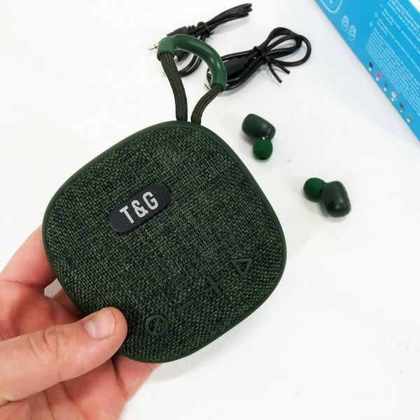 Колонка-Bluetooth із навушниками TG813. Колір: зелений 00017462 фото