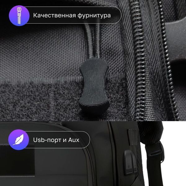 Рюкзак Тактический на 40л штурмовой туристический с системой MOLLE Черный большой 00018420 фото