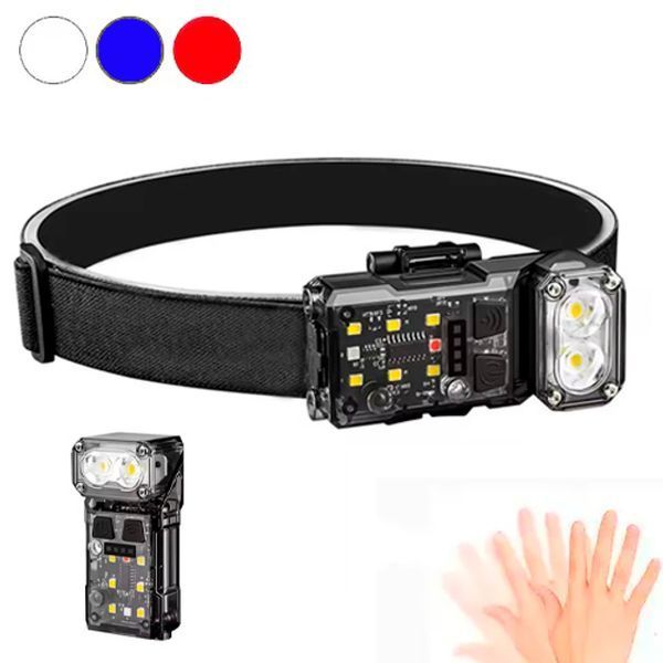 Ліхтар налобний X52, 2LED+6SMD RGB, Ліхтар на голову для бігу, Ліхтар на голову для риболовлі 00023073 фото