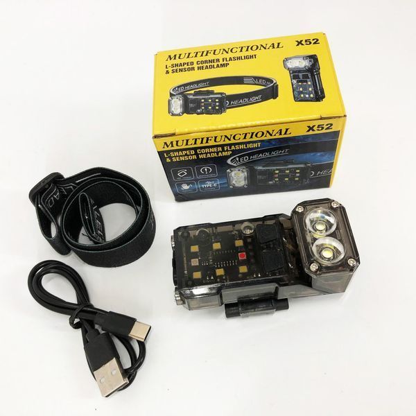Ліхтар налобний X52, 2LED+6SMD RGB, Ліхтар на голову для бігу, Ліхтар на голову для риболовлі 00023073 фото