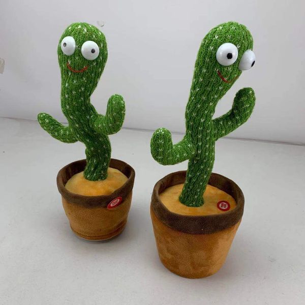 Танцюючий кактус співаючий 120 пісень з підсвічуванням Dancing Cactus TikTok іграшка Повторюшка кактус 00015819 фото