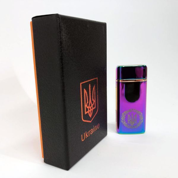 Электрическая и газовая зажигалка Украина с USB-зарядкой HL-435, Юсб зажигалка. Цвет: хамелеон 00023408 фото