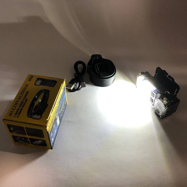 Ліхтар налобний X52, 2LED+6SMD RGB, Ліхтар на голову для бігу, Ліхтар на голову для риболовлі 00023073 фото