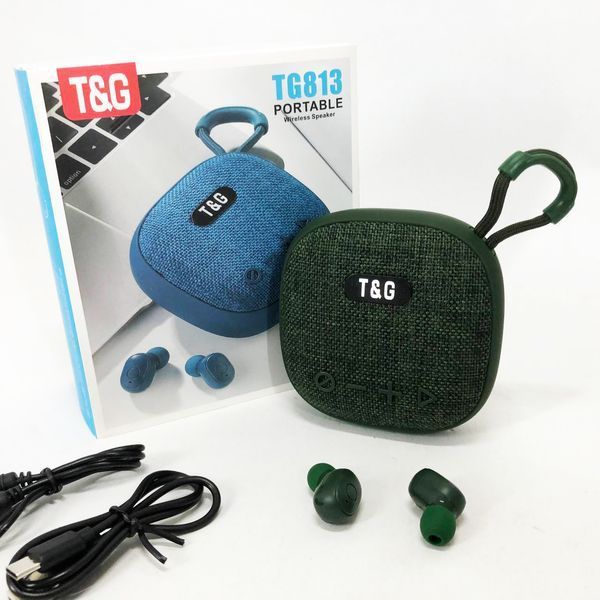 Колонка-Bluetooth із навушниками TG813. Колір: зелений 00017462 фото