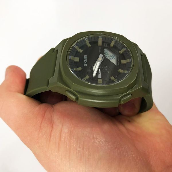 Годинник наручний чоловічий SKMEI 2091AGWT, армійський годинник протиударний, військовий тактичний годинник 00022097 фото