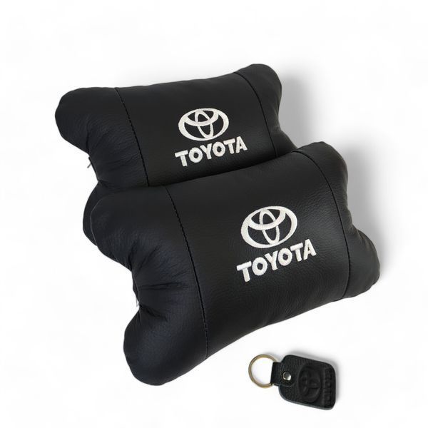 Подушки на подголовник Toyota 2шт, Набор подушек в авто Тойота, Автомобильная подушка Тойота 00017027 фото