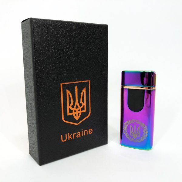 Электрическая и газовая зажигалка Украина с USB-зарядкой HL-435, Юсб зажигалка. Цвет: хамелеон 00023408 фото