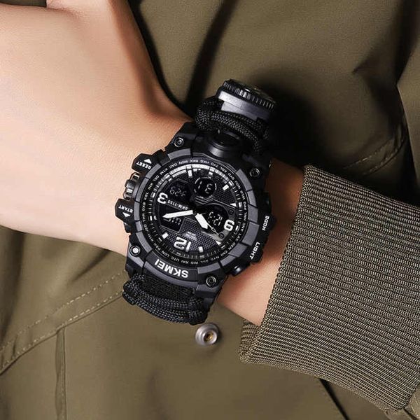 Часы наручные мужские SKMEI 1155BKBK PARACORD 00022335 фото