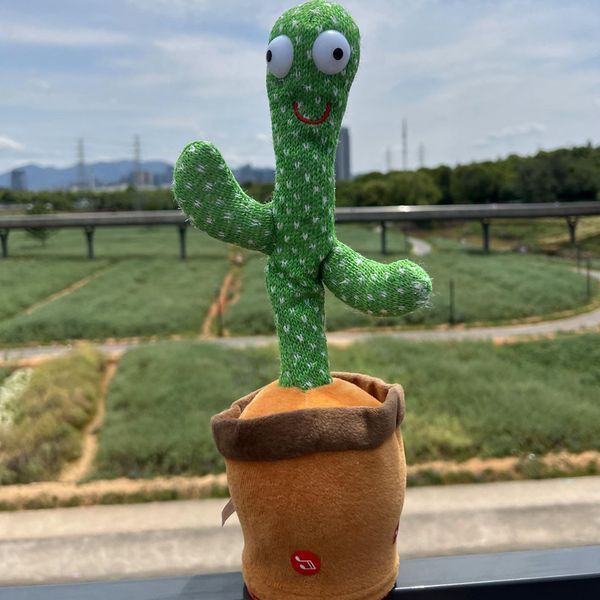 Танцюючий кактус співаючий 120 пісень з підсвічуванням Dancing Cactus TikTok іграшка Повторюшка кактус 00015819 фото