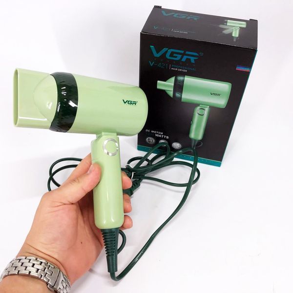 Дорожный складной фен VGR V-421 1200 Вт для сушки укладки волос электрофен, Фен для волос с режимами 00014409 фото