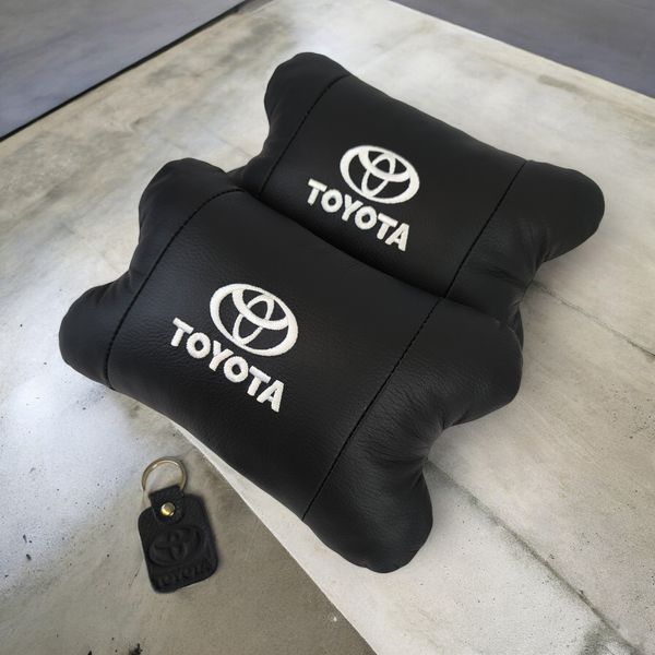 Подушки на подголовник Toyota 2шт, Набор подушек в авто Тойота, Автомобильная подушка Тойота 00017027 фото