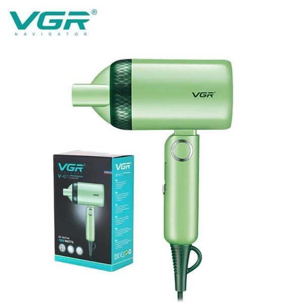 Дорожный складной фен VGR V-421 1200 Вт для сушки укладки волос электрофен, Фен для волос с режимами 00014409 фото