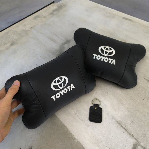 Подушки на подголовник Toyota 2шт, Набор подушек в авто Тойота, Автомобильная подушка Тойота 00017027 фото