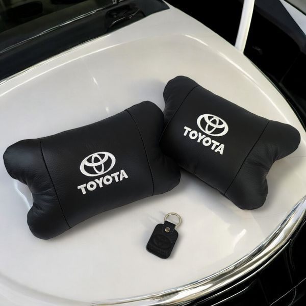 Подушки на подголовник Toyota 2шт, Набор подушек в авто Тойота, Автомобильная подушка Тойота 00017027 фото