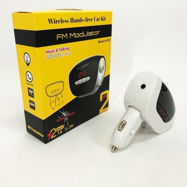Автомобільний Трансмітер FM модулятор MOD, Usb трансмітер, FM модулятор з акумулятором. H21 BT 00016763 фото