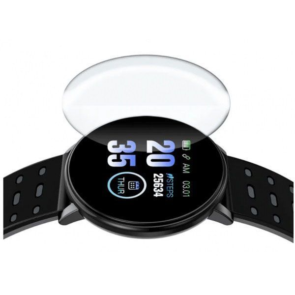 Фитнес трекер умные смарт часы UWatch 119 Plus с шагомером. Цвет: черный 00022445 фото