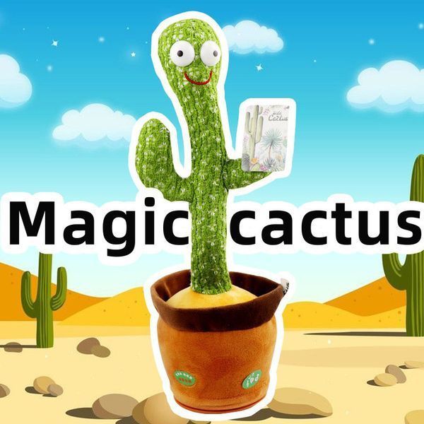 Танцюючий кактус співаючий 120 пісень з підсвічуванням Dancing Cactus TikTok іграшка Повторюшка кактус 00015819 фото