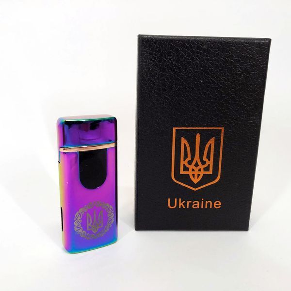Электрическая и газовая зажигалка Украина с USB-зарядкой HL-435, Юсб зажигалка. Цвет: хамелеон 00023408 фото