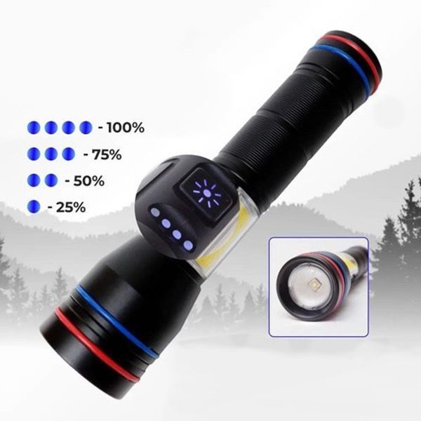 Фонарь PLD-231 WHITE LASER LED PM10-TG+COB(white+red), 1х26650, Фонарик police оригинал, Фонарик полис 00023390 фото
