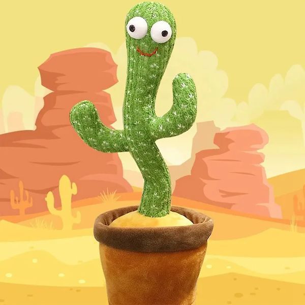 Танцюючий кактус співаючий 120 пісень з підсвічуванням Dancing Cactus TikTok іграшка Повторюшка кактус 00015819 фото