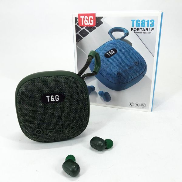 Колонка-Bluetooth із навушниками TG813. Колір: зелений 00017462 фото