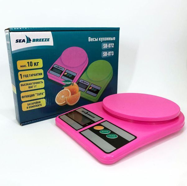 Весы кухонные SeaBreeze SB-072, Электрические кухонные весы, Точные кухонные весы. Цвет: розовый 00018797 фото