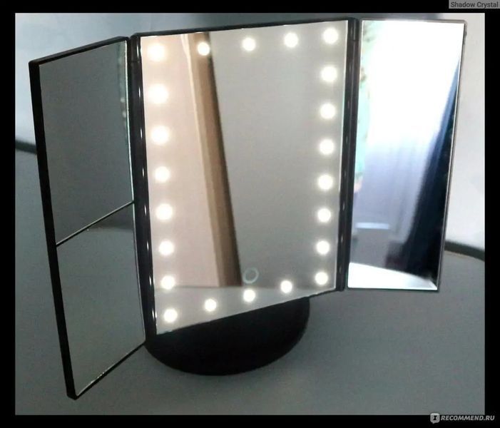 Зеркало настольное тройное косметическое с подсветкой для макияжа 22 LED 00015592 фото