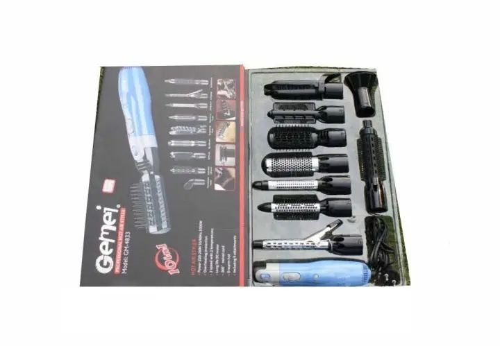 Фен-стайлер для волос 10 в 1 Gemei GM-4833, фен щетка, многофункциональный стайлер 00021378 фото