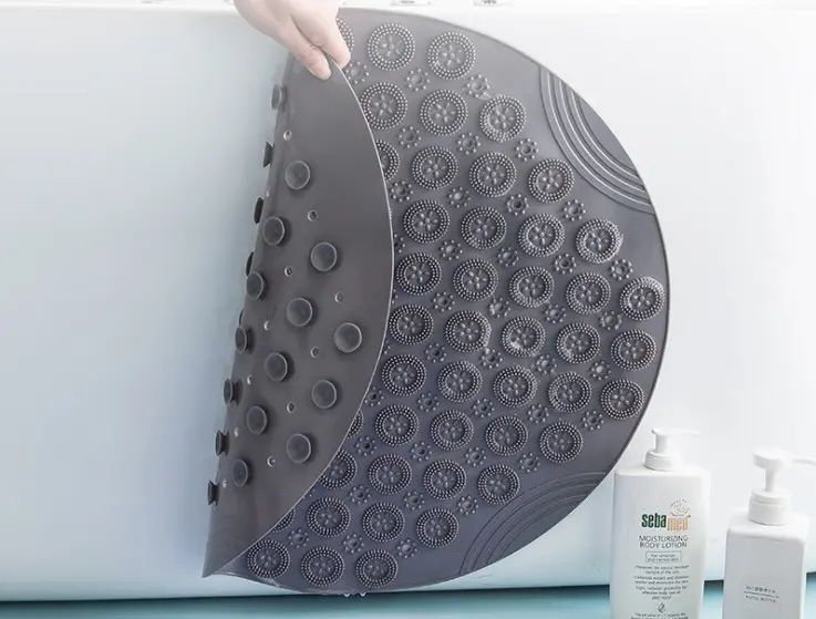 Круглый нескользящий коврик для душа Massage Foot Rad со щеткой для стоп 00013856 фото