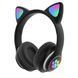 Беспроводные LED наушники с кошачьими ушками CAT STN-28. Цвет: черный 00023864 фото 1