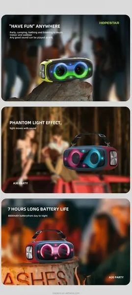 Портативная беспроводная Bluetooth колонка Hopestar A30 Party | BT5.0, 70W, TWS, AUX/TF/USB, 7h 00017847 фото