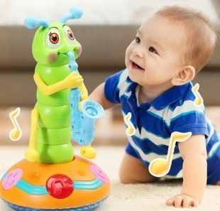 Детская музыкальная игрушка Гусеница-саксофонист 25 см, на батарейках, Music Twisted Worm 00016622 фото
