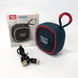 Портативна Bluetooth-колонка TG659 з ремінцем, Bluetooth колонка з підсвічуванням. Колір: синій 00017643 фото