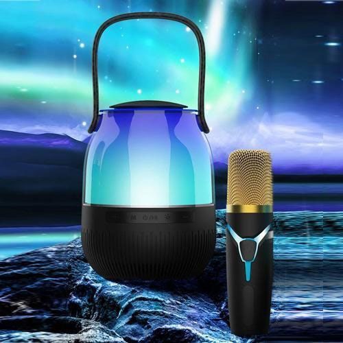 Портативная колонка XM-A68 с RGB подсветкой и микрофоном, Bluetooth микрофон для караоке 00016101 фото