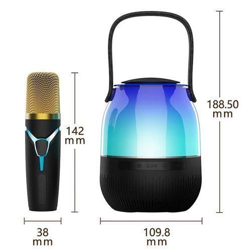 Портативная колонка XM-A68 с RGB подсветкой и микрофоном, Bluetooth микрофон для караоке 00016101 фото